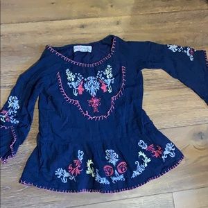 Boho embroidered top with flare sleeves